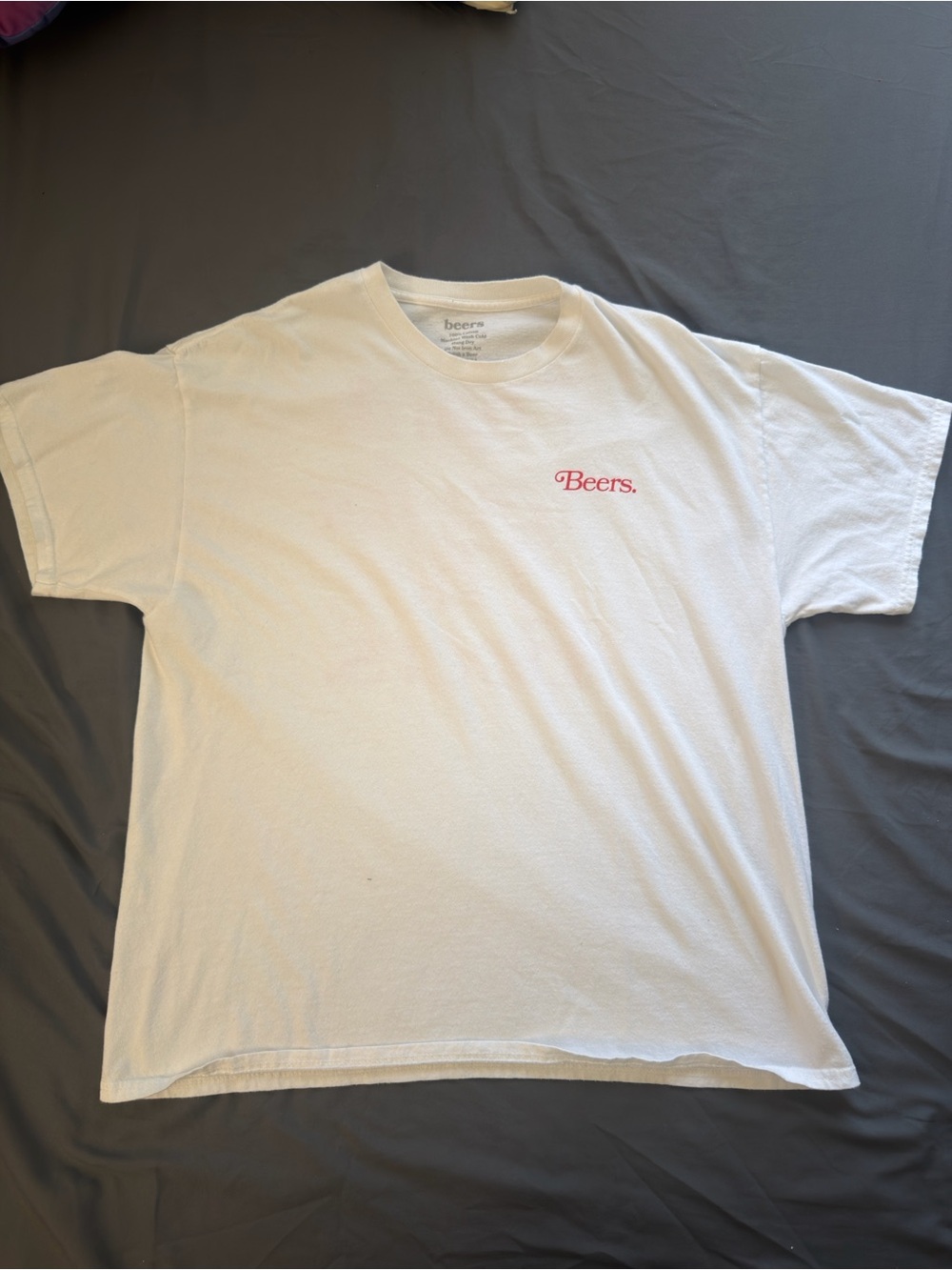 Men's White Tee - Red Beers Logo